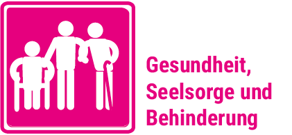 Button Thema: Gesundheit, Seelsorge und Behinderung